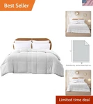 Modern White Reversible Comforter King Size Soft Microfiber All-season Bedding. Fixed Price $65.99.
