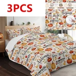 Soft Quilt Set 3PCS Bedspread Pumpkin Autumn Leaves Coverlet Bedding Bedroom. Fixed Price $69.53.