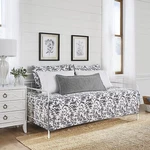 Laura Ashley Amberley Toile Reversible 4PC Daybed Quilt Set Cotton Black White. Fixed Price $124.95.