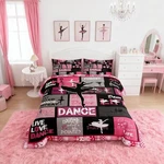 Comforter Set Size, Ballet Theme Quilt With 1 Twin Dancer. Fixed Price $68.02.