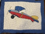 The Company Store Airplane Crib Quilt 100% Cotton Blue White Easy Care. Fixed Price $17.10.
