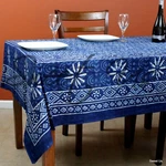 Cotton Hand Block Print Tablecloth Rectangle Tapestry Bedsheet Queen Indigo Blue. Fixed Price $54.86.