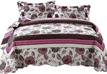 Dada Bedding Bohemian Purple Blooms Floral Garden Pink Brown Bedspread Set (KBJ1. Fixed Price $87.99.
