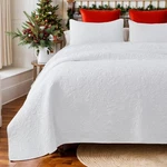 Brandream White King Size Cotton Set Botanical Matelasse Coverlet. Fixed Price $223.84.