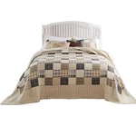 Greenland Home Fashions Oxford Plaid 100% Cotton Bedspread Set Queen Taupe. Fixed Price $165.08.