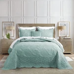 Bedspread Oversized King 128X120 Extra Wide Paisley Lightweight Aqua Sky Pattern. Fixed Price $259.99.