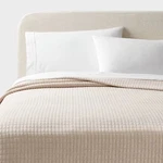 Threshold Cotton Jersey Square Quilted Heavyweight, Heather, Full/queen. Fixed Price $28.89.