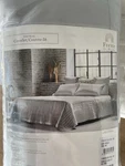 Frette At Home Queen Bedspread Vertical Coverlet Cotton Comforter Pearl Gray. Fixed Price $249.00.