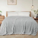 Exclusivo Mezcla King Size Flannel Fleece Blanket, Super Soft Striped Jacquar.... Fixed Price $49.66.