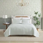 Laura Ashley King Quilt Set,oxford Stripe Green,super Soft. Fixed Price $89.00.