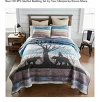Bear Hill 3PC Quilted Bedding Set By Donna Sharp Full/queen Free Shipping. Fixed Price $90.00.