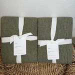 Pottery Barn Pickstitch Handcrafted Cotton/linen Quilted Sham Set 2 Euro Loden. Fixed Price $99.00.