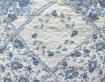Courtney Blue Rose 3PC Queen Quilt Set : Farmhouse Cottage Ruffled Rag Gingham. Fixed Price $96.45.