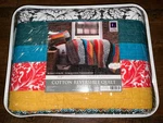 Lush D Cor Boho Stripe Turquoise Tangerine Reversible Quilt 3 Pcs King. Fixed Price $99.99.
