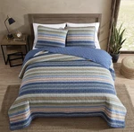 Eddie Bauer Yakima Valley Stripe King Quilt Set 3 Piece 100% Cotton Reversible. Fixed Price $91.99.