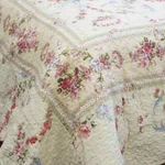 New! Cozy Shabby Chic Victorian Yellow Lilac Pink Purple Leaf Rose Quilt Set. Fixed Price $158.32.