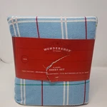 New Wondershop Blue Plaid Flannel Sheet 3 Piece Set Great For Holidays Christmas. Fixed Price $22.09.