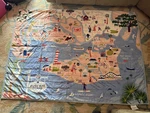 Spartina 449 Hilton Head Quilted Throw 50X60 Cotton Map Blue Pink Coastal. Fixed Price $85.00.