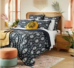 Opalhouse Jungalow Quilt Only Palm Frond Printed Full Queen Black Off-white New. Fixed Price $149.99.