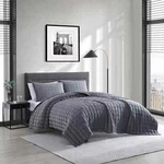 Kenneth Cole New York Solid Velvet Reversible 3 Piece King Quilt Set Charcoal. Fixed Price $148.99.