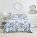 Laura Ashley Quilts Cotton Reversible Bedding With Twin, Bedford Delft Blue. Fixed Price $104.77.