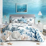 Starfish Coastal Bedding Quilt Sets King Size,summer Shell Blue Coral Nautical. Fixed Price $107.99.