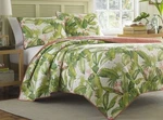 Tommy Bahama Aregada Dock Ecru 2PC Twin Quilt Set Beach Tropical Palm Floral New. Fixed Price $139.99.