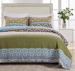 2PC Greenland 100% Cotton Quilt Set Shangri-la Bedroom Ensemble, Twin. Fixed Price $99.99.