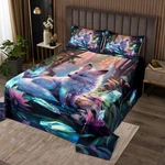 Woodland Fox Kids Bedspread Twin Size,animal Flower Plant Coverlet Set,girls Boy. Fixed Price $80.99.