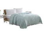 Beatrice Home Fashions Medallion Chenille Bedspread, Queen, Blue. Fixed Price $80.76.