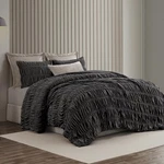 Wonderful Luxury Ruched Velvet Quilt Set King Size Dark Brown, Boho Bedding R.... Fixed Price $147.90.