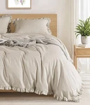 Shilucheng 100% French Ruffle California King Duvet Cover Set 3PCS (linen). Fixed Price $85.00.
