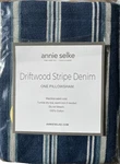Pine Cone Hill / Annie Selke Driftwood Stripe Denim Euro Sham Blue Cotton Nwt. Fixed Price $50.00.