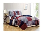 Chezmoi Collection Grizzly 3-PIECE Plaid Checkered Patchwork Quilted 100% Was.... Fixed Price $118.26.