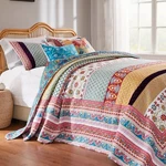 Greenland Home Thalia Quilted Bedding Set, 3-PIECE Jumbo King, Tango, One. Fixed Price $185.09.