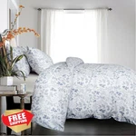 Tisplr King Comforter Set Floral Blue Print 3PC - Garden Style Bedding. Fixed Price $77.99.