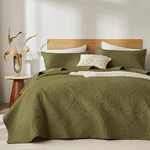 Wuruibo Olive Green Quilt Set Queen Size, Embossing Microfiber Full Bedspread.... Fixed Price $33.43.