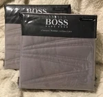 Two Hugo Boss Tribeca Facet $160 Shams Standard Quilted Pillowcases Steel Gray. Fixed Price $79.99.
