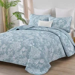 Wongs Queen 3-PC Botanical Quilt Set-toile Floral Microfiber Coverlet All Season. Fixed Price $52.99.