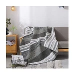 Soul & Lane Madrona Striped Grey And White Throw Blanket - 50" X 60": 100% Co.... Fixed Price $76.10.