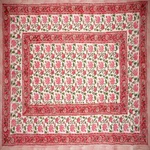 Handicrunch Homestead Pretty Pink Block Print Cotton Tablecloth 90 X 60. Fixed Price $76.40.