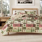 Rustic Quilt Set, Cabin Country Christmas Bear Deer Wildlife Plaid Lodge Weste. Fixed Price $52.99.