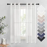 Nicetown Linen Sheer Curtains Flax Texture For Bedroom Windows, Grommet Semi .... Fixed Price $27.94.