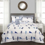 Lush Decor Rowley Birds Quilt Set, 7 Piece King, Navy - Reversible .... Fixed Price $139.74.