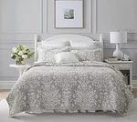 Laura Ashley Rowland Gray Quit Set 3PC Cotton Reversible Breathable Full/queen. Fixed Price $100.00.