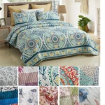 3 Piece Quilt Set Queen King Lightweight Bedspread Floral Coverlet Bedding Throw. Fixed Price $42.39.