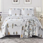 Luxury Modern Ayat Birds Oversized Bedspread Coverlet Set Reversible Quilt. Fixed Price $74.99.