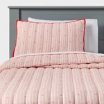 Twin Patisserie Heart Striped Kids' Quilt Set - Pillowfort. Fixed Price $19.99.