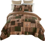Full/queen Bedding Set - 3 Piece Green Forest Lodge Quilt With. Fixed Price $141.99.