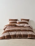 Linen House Rugby Stripe Quilt Cover Set (orchid) - Super King. Fixed Price $234.97.